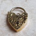 Engraved Heart Padlock in 9ct Gold