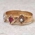 Antique Pearl and Paste Ring in 9ct and 22ct Gold.