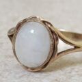 Oval Moonstone Ring in 9ct Gold, a UK O 1/2 or a US 8