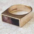 Derbyshire Blue John Signet Ring in 9ct Gold.
