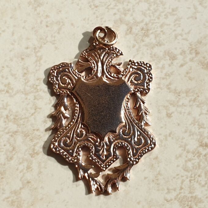 Vintage Ornate Medallion Pendant in 9ct Rose Gold