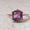 Unusual Amethyst Ring in 9ct Rose Gold, a UK M or a US 6 3/4