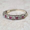 Ruby Half Eternity Stacking Band in Silver.