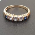 Synthetic Alexandrite and Sapphire Ring in 9ct Gold, a UK M 1/2 or a US 6 3/4