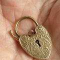 Ornate Engraved Heart Padlock in 9ct Gold