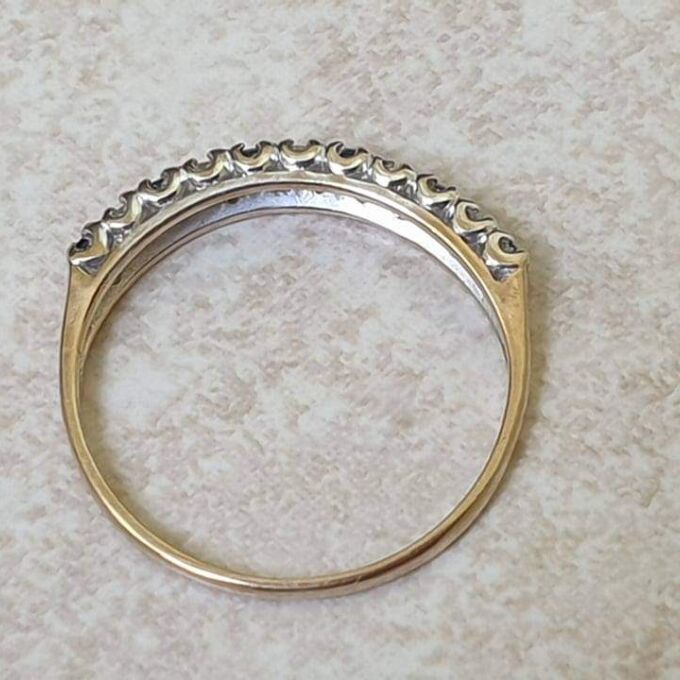 Spinel and Diamond Half Eternity Stacking Ring in 9ct Gold, a UK L or a US 6