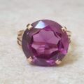Colour Change Synthetic Sapphire Ring in 12ct Gold.