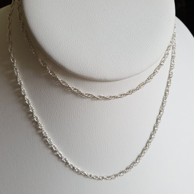 Rope Chain in Sterling Silver, 24 inches.