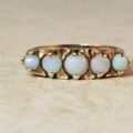 Five Stone Vintage Opal Ring in 9ct Yellow Gold, a UK N or a US 6 3/4 – 7.