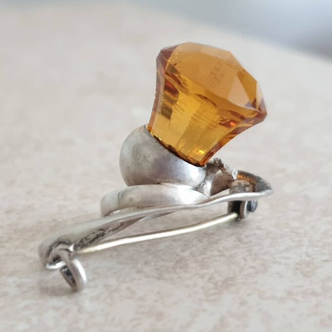 Charles Horner Style Thistle Brooch in Sterling Silver