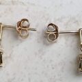Peridot Heart Drop earrings in 9ct Gold