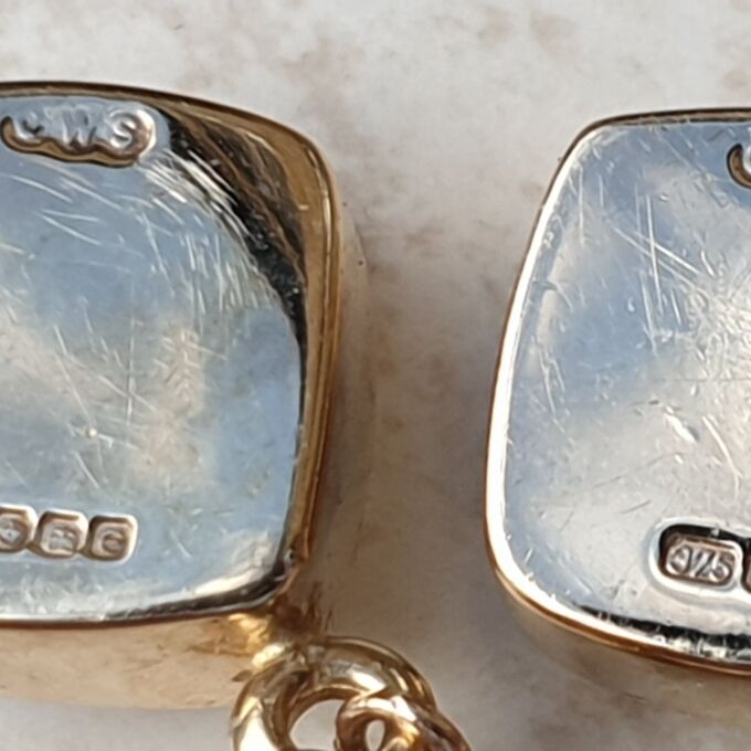 Blue Moonstone Earrings in 9ct Gold.