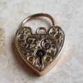 Engraved Front & Back Reversible Heart Padlock in 9ct Gold