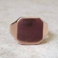 Simple Plain Signet Ring in 9ct Rose Gold, a UK K 1/2 or a US 5 3/4