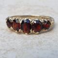Five Stone Garnet Ring in 9ct Gold,  a UK M or a US 6.
