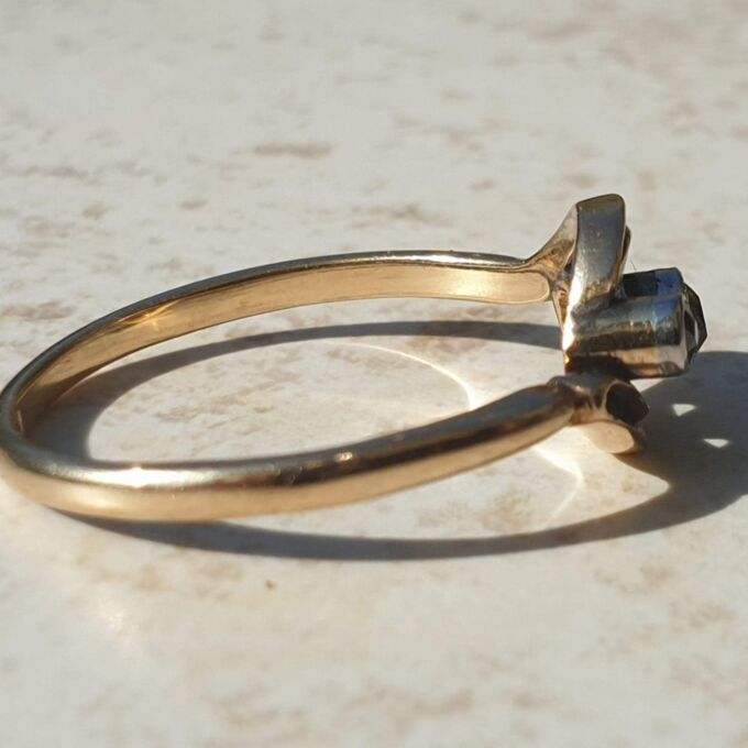 Ruby & Diamond Trilogy Crossover Bypass Ring in 18ct Gold.