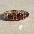 Multistone Garnet Ring in 9ct Gold,  a UK J or a US 5.
