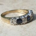 Sapphire and Diamond Ring in 9ct Gold, a UK K 1/2 or a US 5 3/4