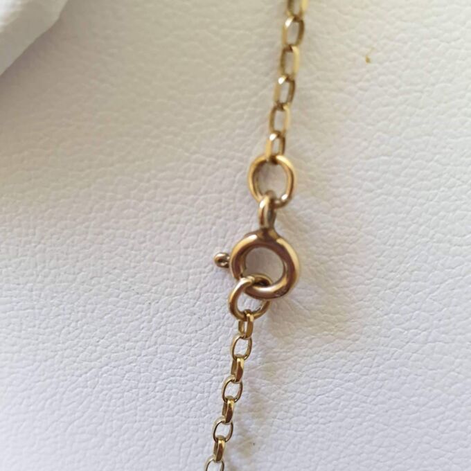Oval Belcher or Rolo Chain Necklace in 9ct Gold, 18 inches