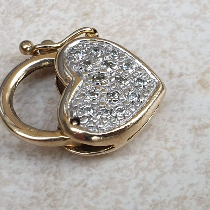 Gorgeous Italian Sparkly Heart Lock