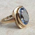 Synthetic Spinel Frame Ring in 9ct Gold,  a UK K 1/2 or a US 5 3/4