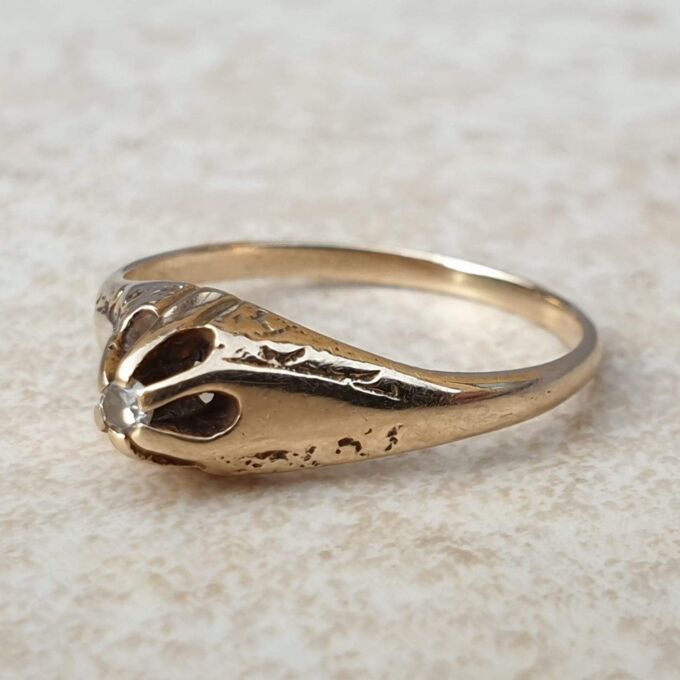 Diamond Solitaire Ring in 10K Gold,  a UK N or a US 7.
