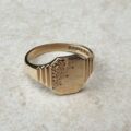 Part Engraved Signet Ring in 9ct Gold, a UK R 1/2 or a US 9