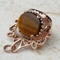 Three Stone Spinner Fob Pendant in 9ct Gold
