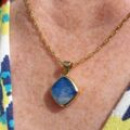 Blue Moonstone Cushion Pendant in 9ct Gold