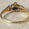 Twin Sapphire and Diamond Ring in 18ct Gold,  a UK P or a US 8.