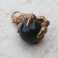 Dragon or Eagle Claw with Bloodstone Ball Pendant in 9ct Gold