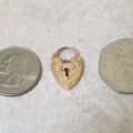 Ornate Heart Padlock Pendant in 9ct Gold