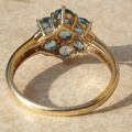 Topaz Flower Cluster Ring in 9ct Gold,  a UK O 1/2 or a US 7 3/4.