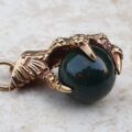Dragon or Eagle Claw with Bloodstone Ball Pendant in 9ct Gold