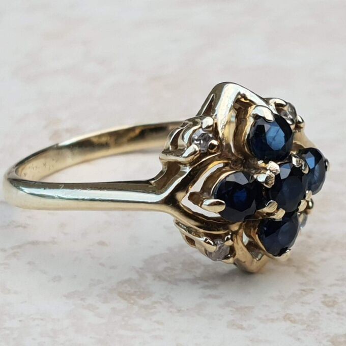 Sapphire and Diamond Ring in 9ct Gold
