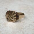 Diamond Set Sunray Signet Ring in 9ct Gold, a UK U 1/2 or a US 10 1/2