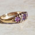 Pretty Amethyst Gypsy Ring in 9ct Gold, a UK M 1/2 or a US 6 3/4.