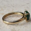 Reserved – Malachite Ring in 9ct Gold, a UK J 1/2 or a US 5 1/4