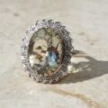 Huge Oval Prasiolite Ring in 9ct Gold,  a UK O 1/2 or a US 7 3/4.