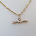 Small T Bar Fob Charm in 9ct Gold.