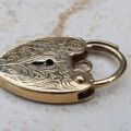 Engraved Heart Padlock in 9ct Yellow Gold
