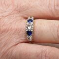 Blue and White Spinel Ring in 9ct Gold,  a UK P 1/2 or a US 8