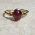 Garnet Cabochon Solitaire Ring in 9ct Gold, a UK H 1/2 or a US 4 1/4