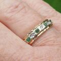 Emerald and Diamond Eternity Ring in 9ct Gold, a UK O or a US 7 1/2