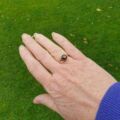 Black Synthetic Sapphire Ring with Ruby in 9ct Gold.