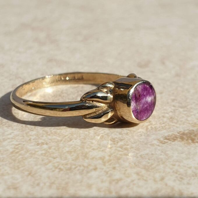 Blue John Doublet Ring in 9ct Gold,  a UK M 1/2 or a US 6 3/4.