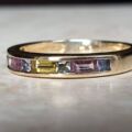 Multi Coloured Sapphire Stacking Band in 9ct Gold.