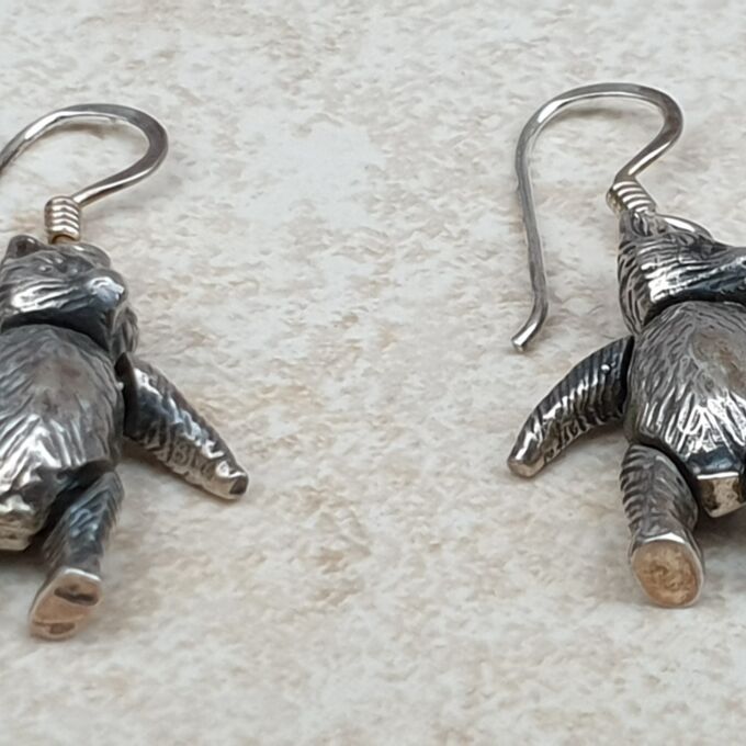 Sterling Silver Teddy Bear Earrings