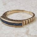 Channel Set Sapphire Ring in 9ct Gold, a UK L 1/2 or a US 6 1/4