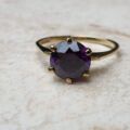 Sale – Fabulous Violet Paste Solitaire 9ct Gold Ring, a UK N 1/2 or a US 7 1/4.